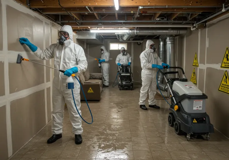 Basement Moisture Removal and Structural Drying process in Mesquite, TX